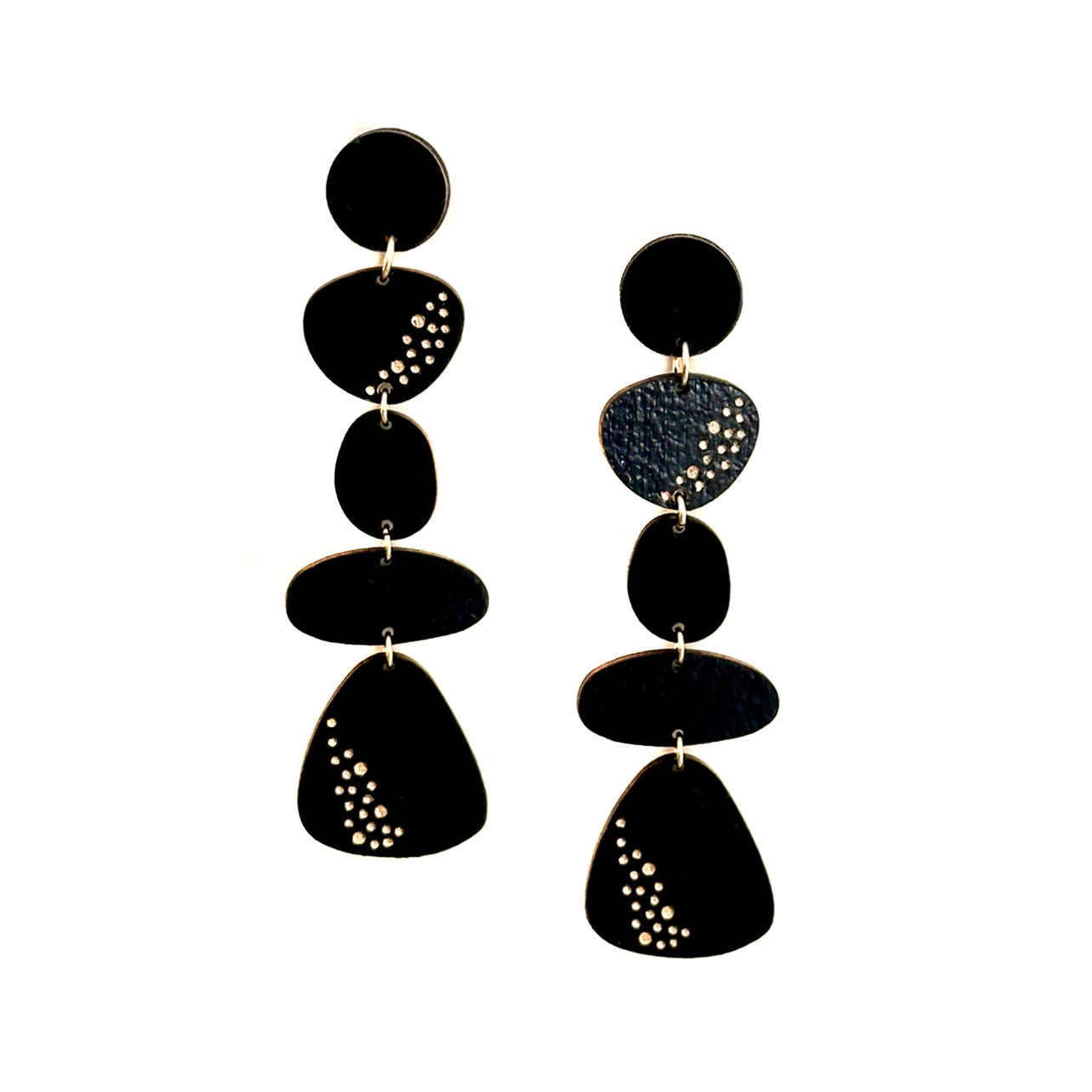 Galaxy Statement Earrings-Black-Long Post