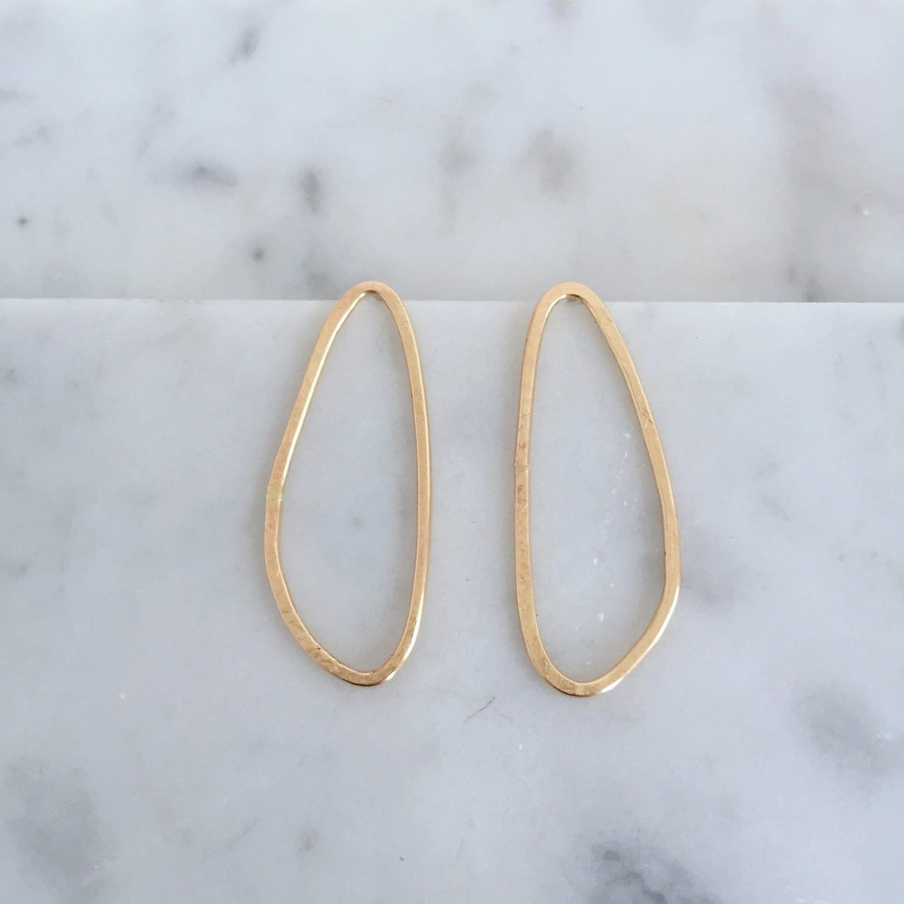 Organic Oval Studs-14K Yellow Gold-Medium