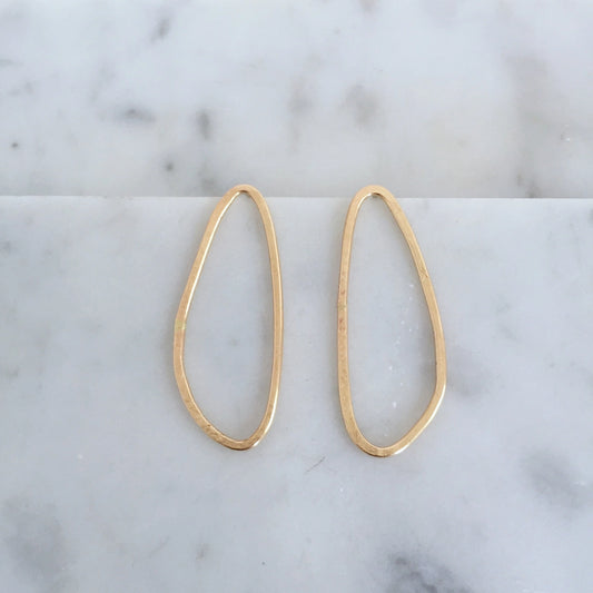 Organic Oval Studs-14K Yellow Gold-Medium