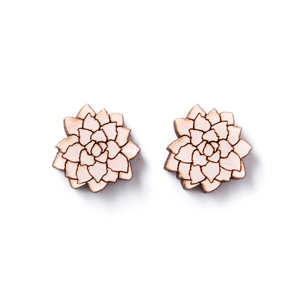 Pink Flower Studs