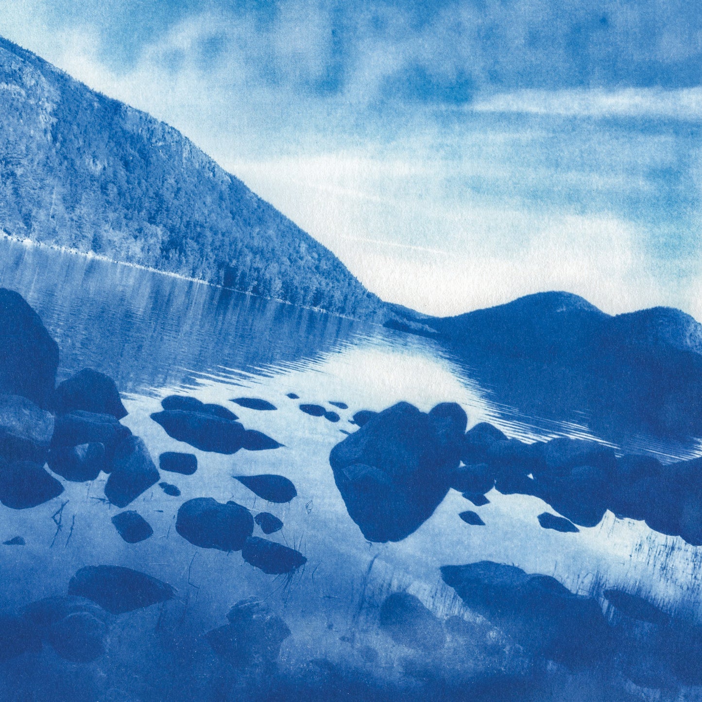 Jordan Pond Acadia National Park Maine fine art cyanotype print