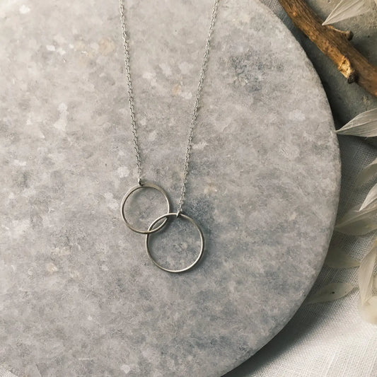 Modern Madini Silver Infinity Necklace