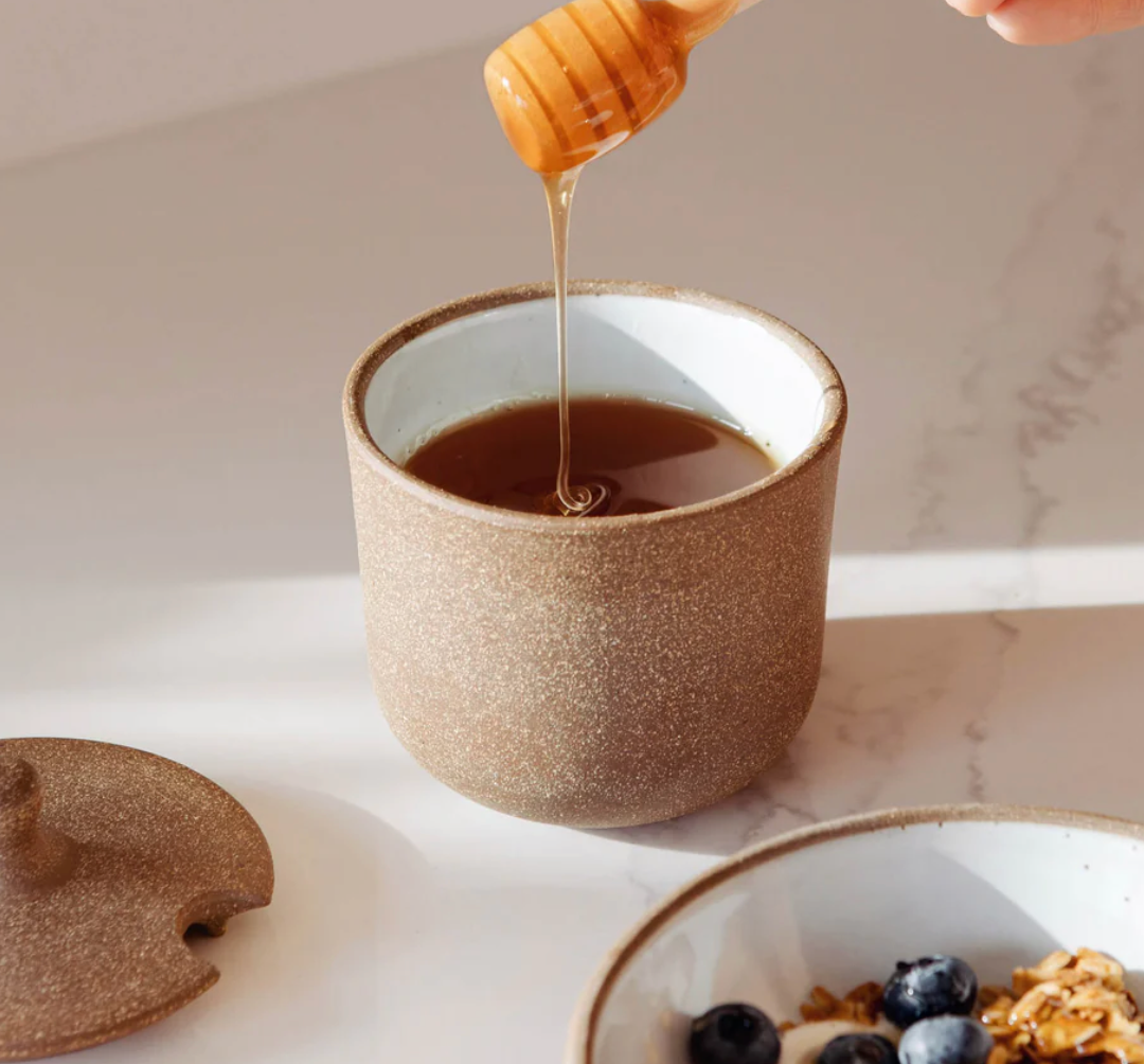 Ceramic Honey Pot with Dipper