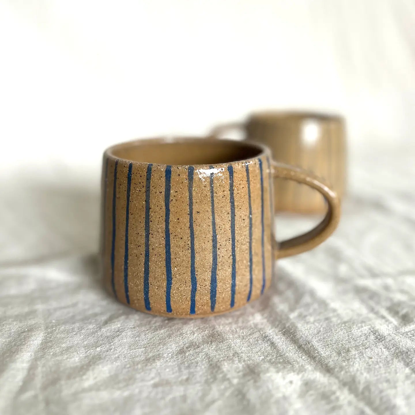 Void & Form Handmade Blue Line Ceramic Mug