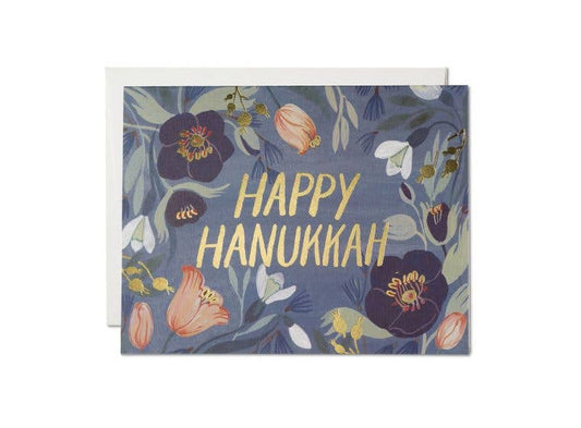 Hanukkah Flowers Greeting Card